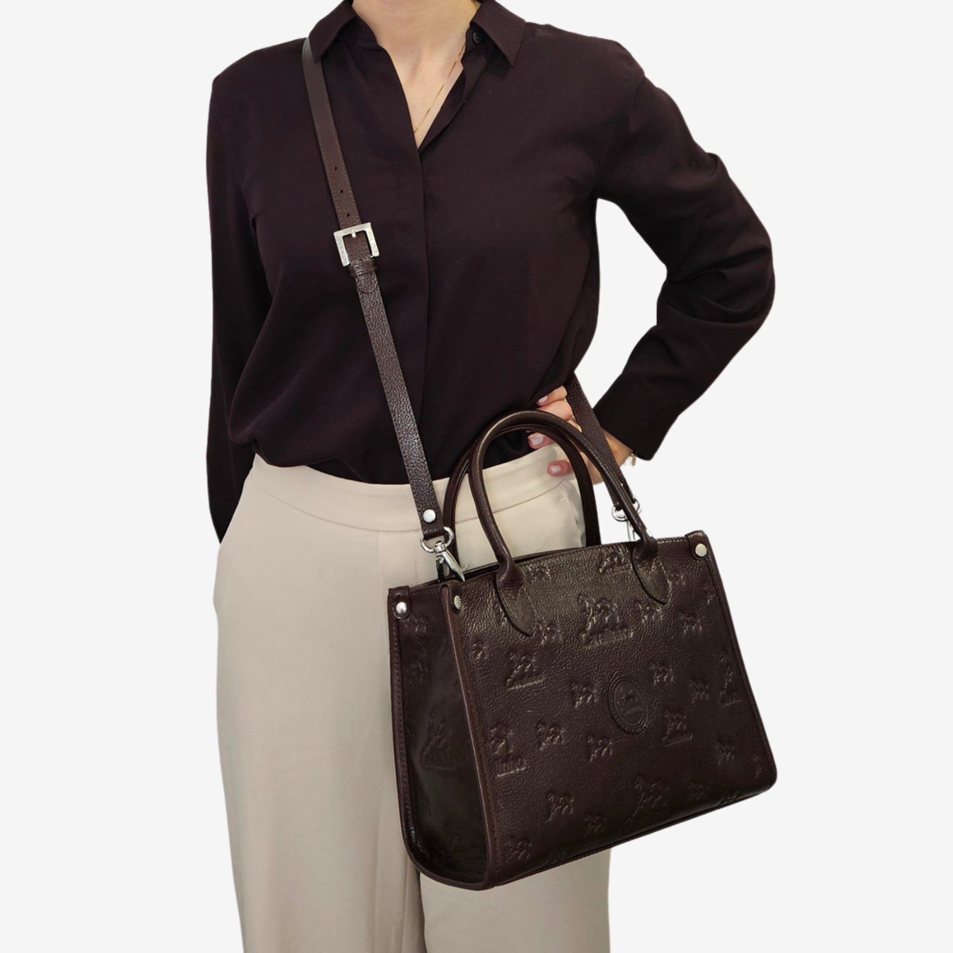 Cavalinho Cavalo Lusitano Brown Leather Handbag for Women SKU 18090480.02 #color_brown