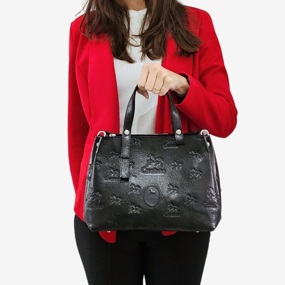 Cavalo Lusitano Leather Handbag SKU 18090490.01 #color_black