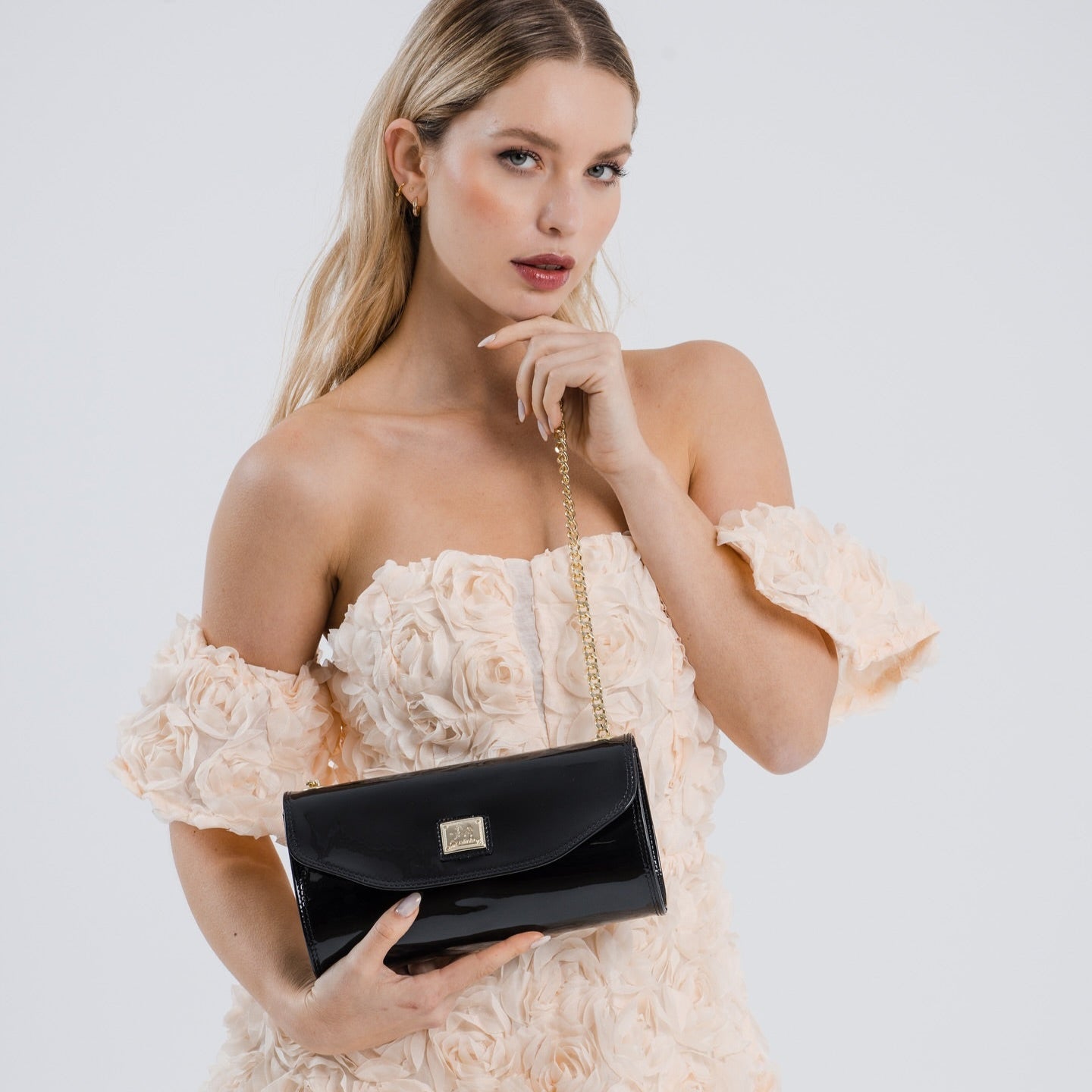 Cavalinho All In Patent Leather Black Clutch Shoulder Bag SKU 18090491.01 #color_black