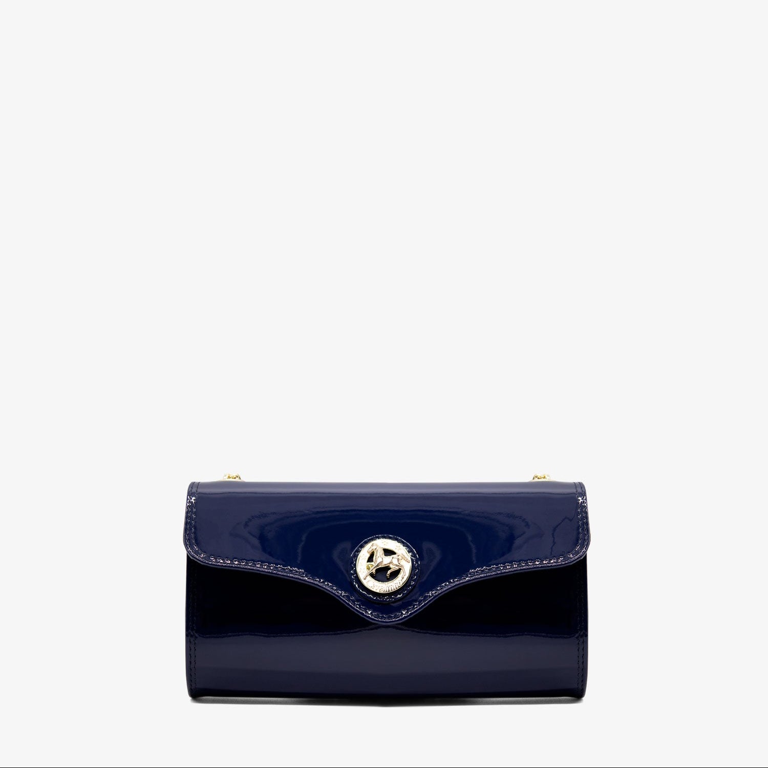 Cavalinho All In Patent Blue Leather Clutch Bag SKU 18090496 #color_navy