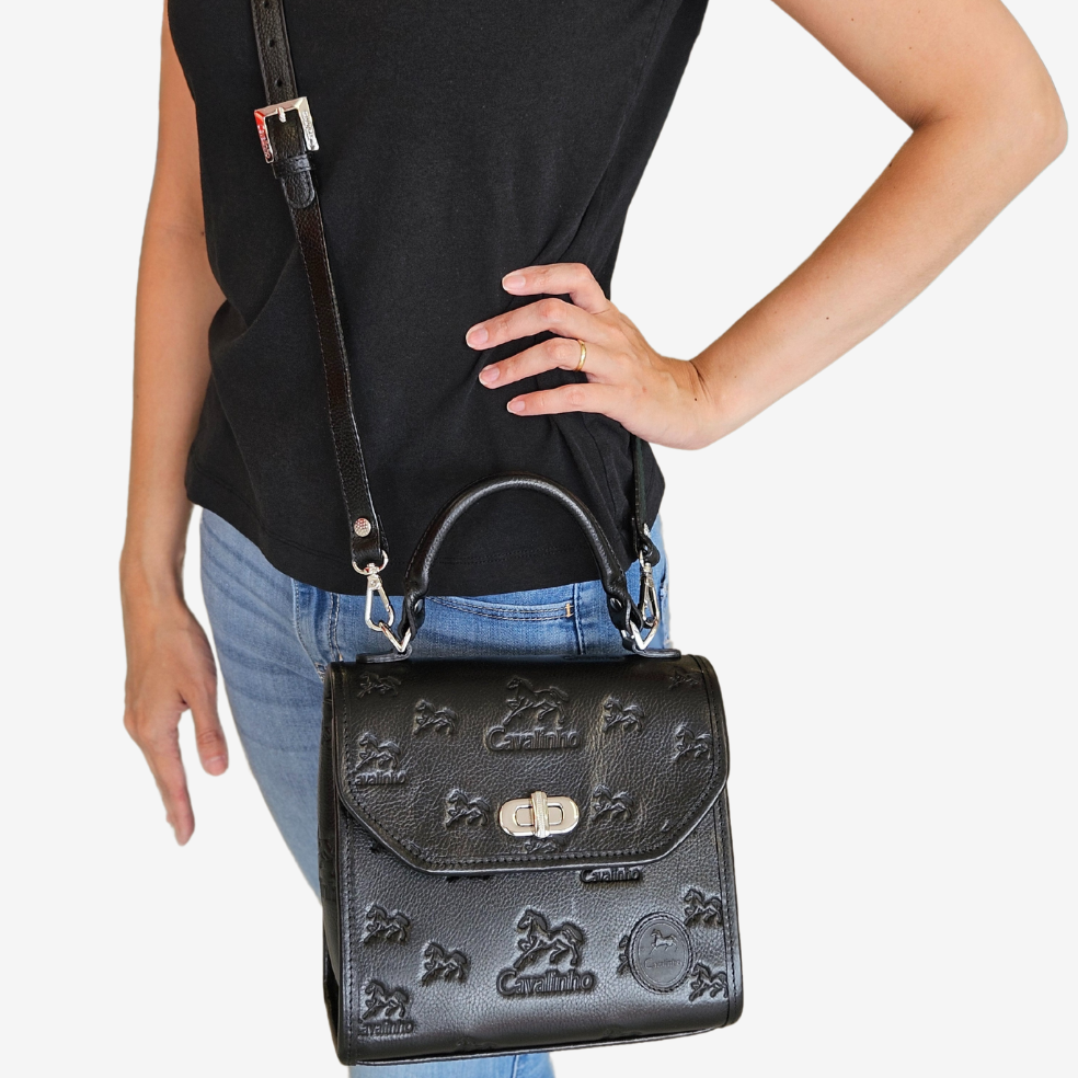 Cavalinho Cavalo Lusitano Leather Handbag SKU 18090518.01 #color_black