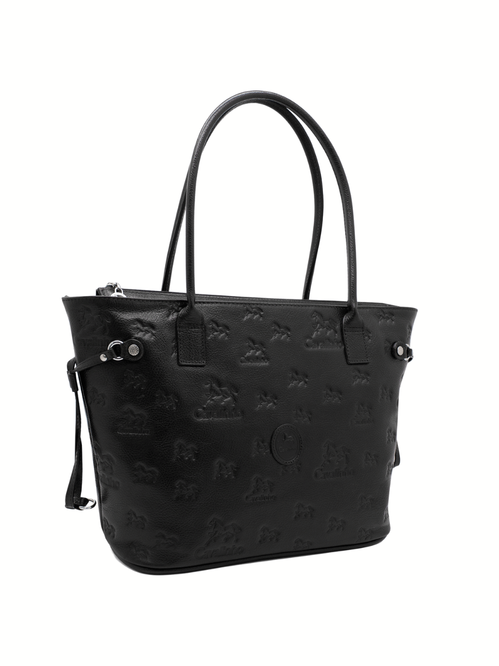 Cavalinho Cavalo Lusitano Leather Tote Bag SKU 18090420.01 #color_black