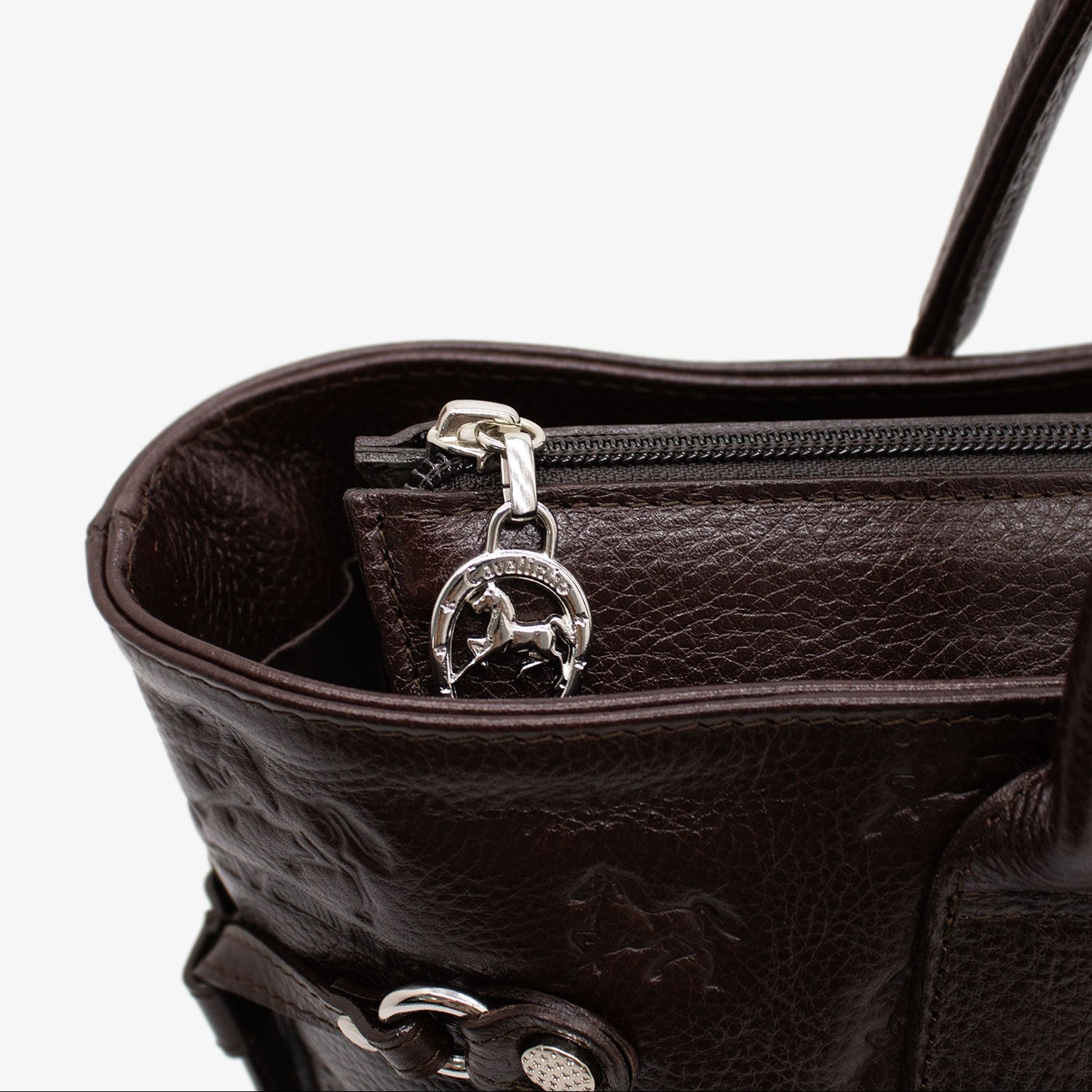 Cavalinho Cavalo Lusitano Brown Leather Tote Bag SKU 18090420.02 #color_brown