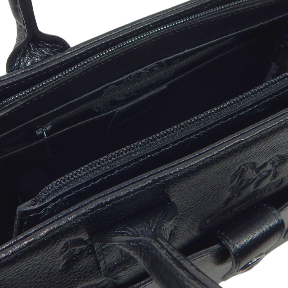 Cavalinho Cavalo Lusitano Leather Handbag SKU 18090524.01 #color_black, brown