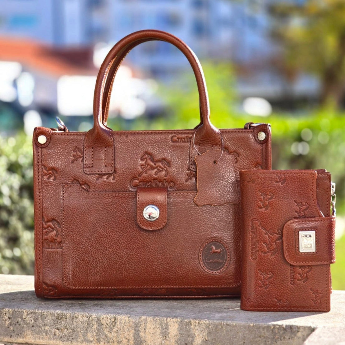 Cavalinho Cavalo Lusitano Leather Handbag SKU 18090524.13 #color_saddlebrown