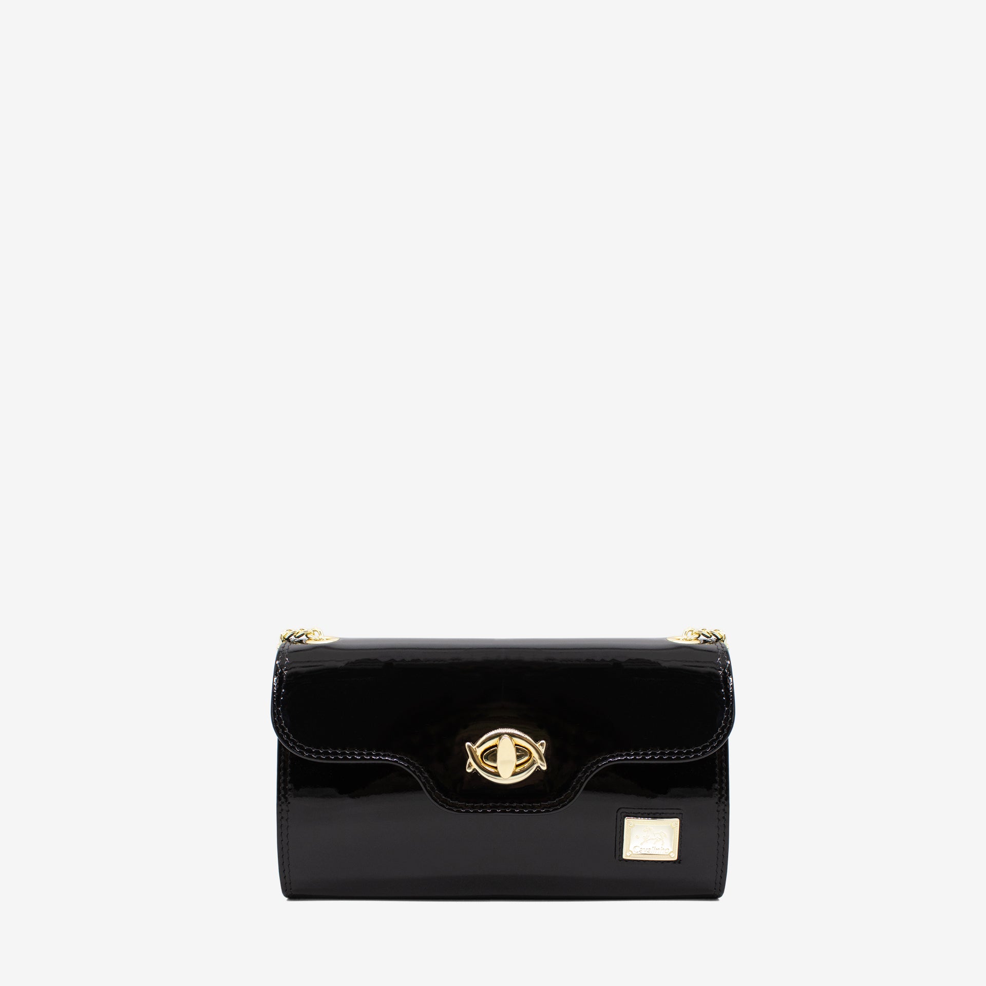 Cavalinho All In Patent Black Leather Clutch Shoulder Bag SKU 18090535.01 #color_black