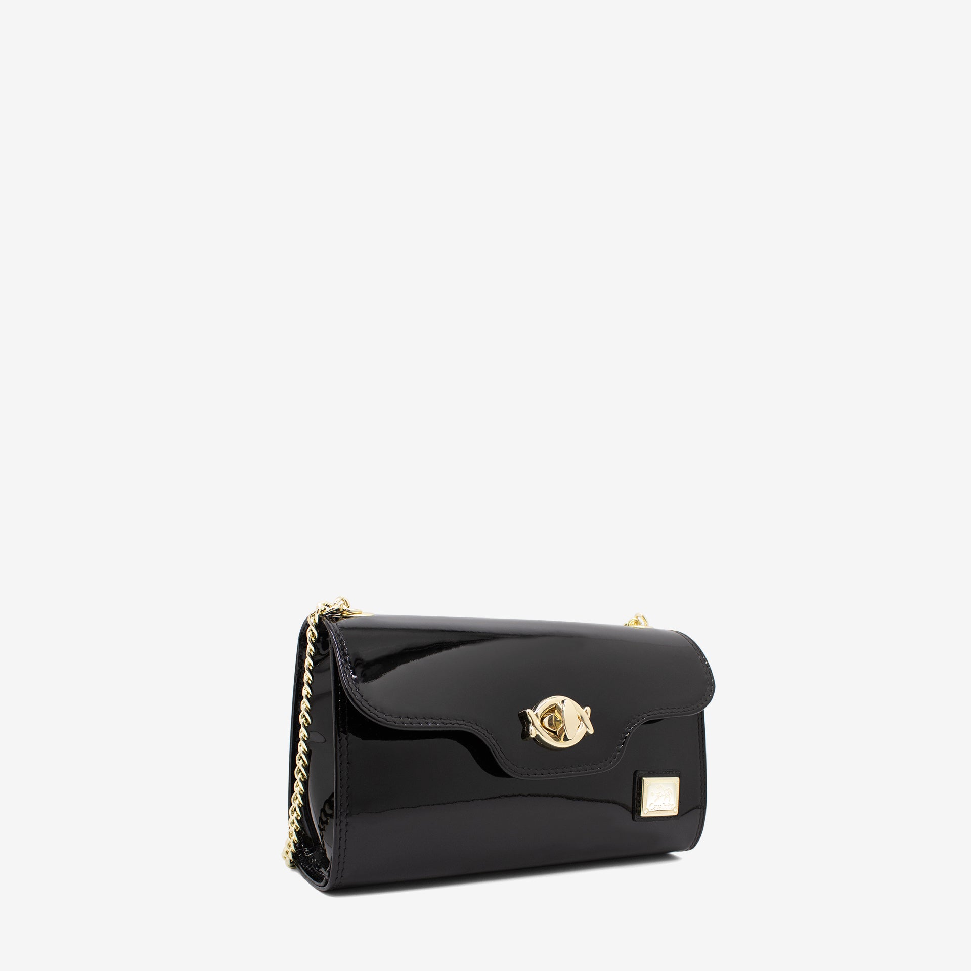 Cavalinho All In Patent Black Leather Clutch Shoulder Bag SKU 18090535.01 #color_black