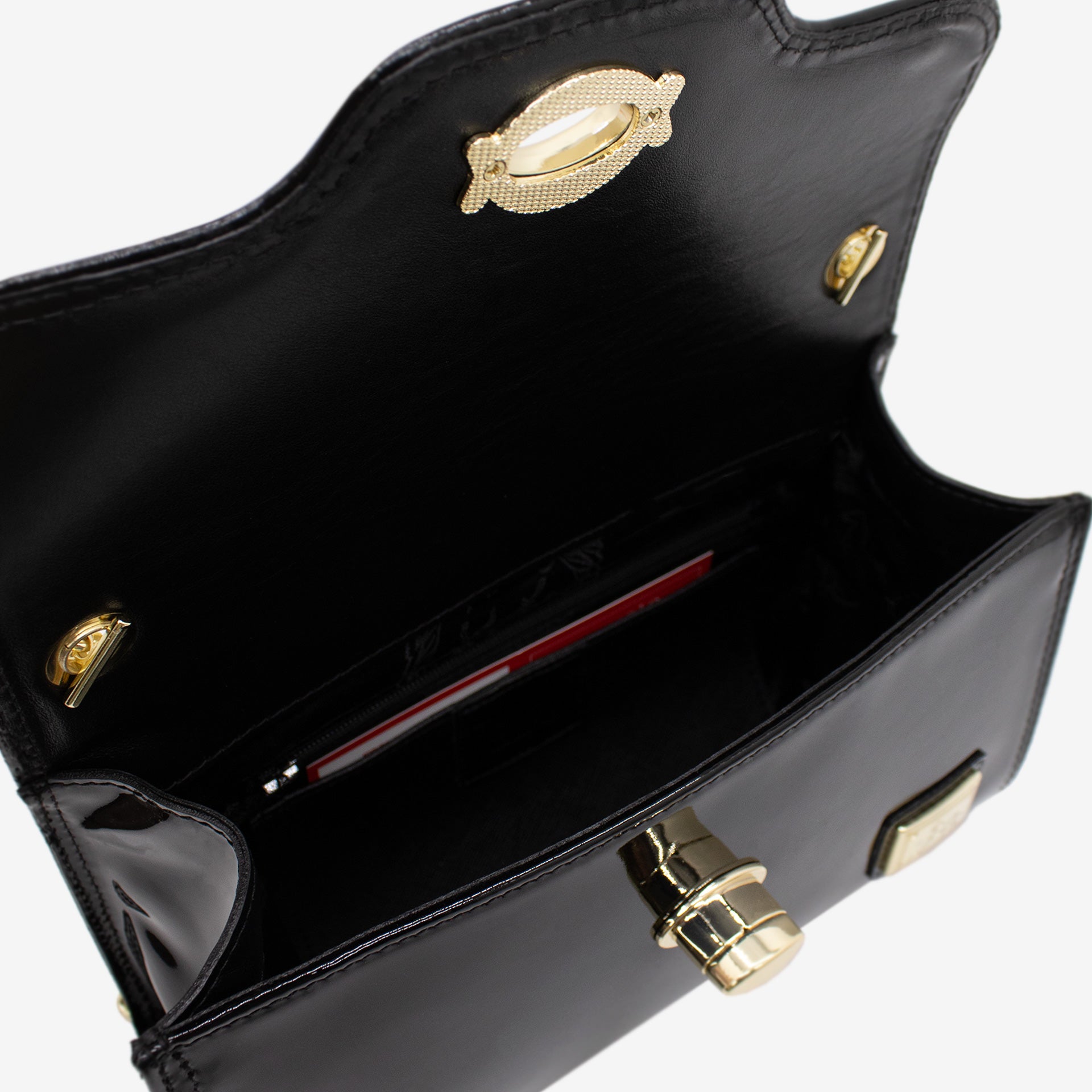 Cavalinho All In Patent Black Leather Clutch Shoulder Bag SKU 18090535.01 #color_black