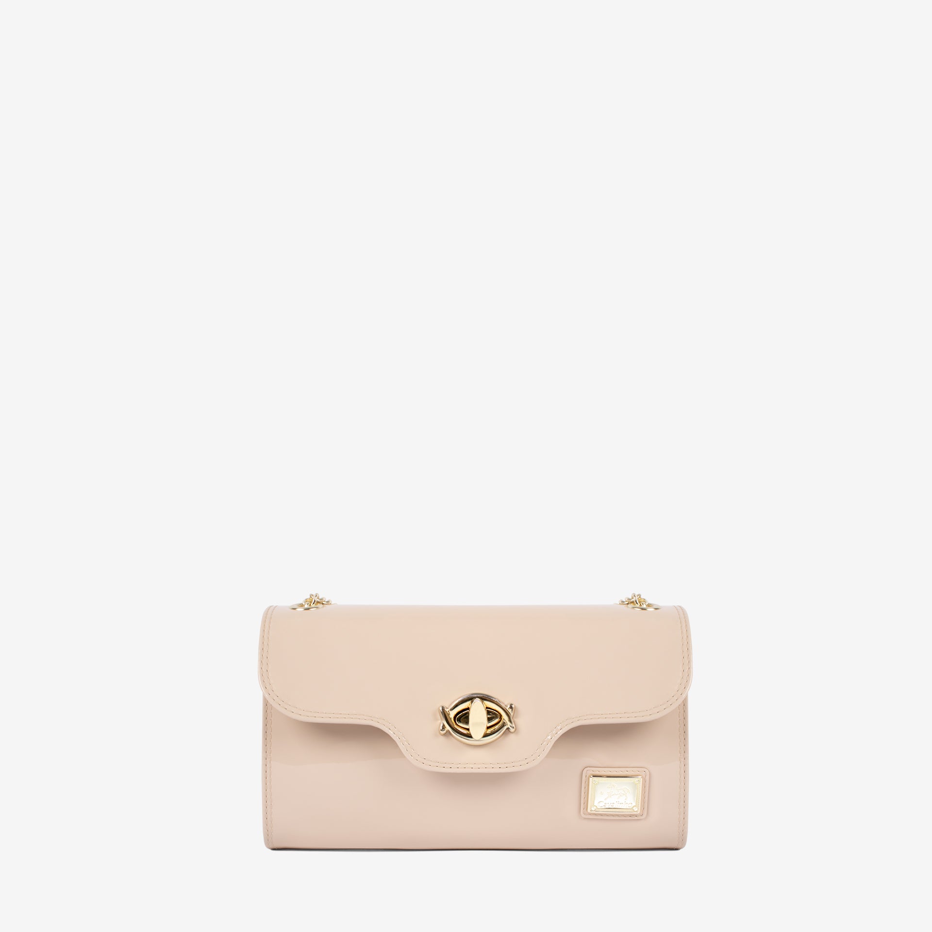 Cavalinho All In Patent Nude Leather Clutch Shoulder Bag SKU 18090535.05 #color_beige