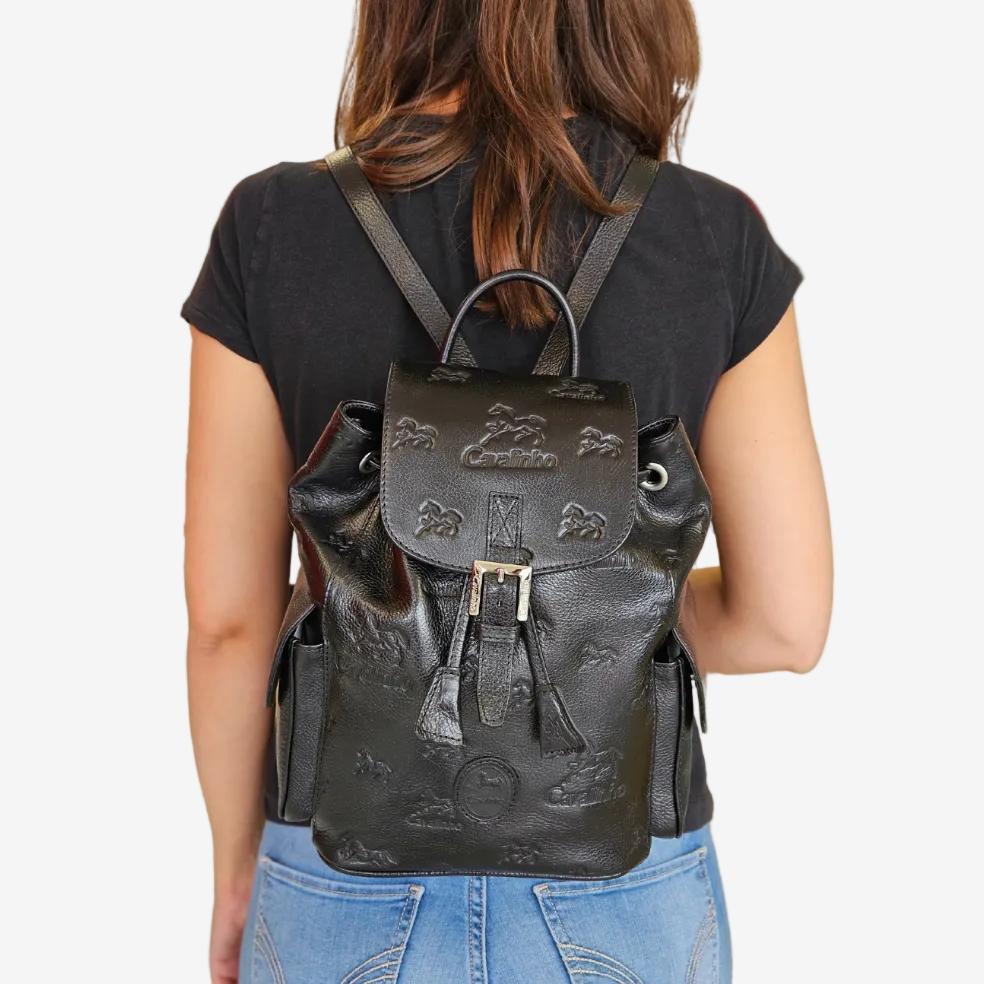 Cavalinho Cavalo Lusitano Leather Backpack SKU 18090545.01 #color_black