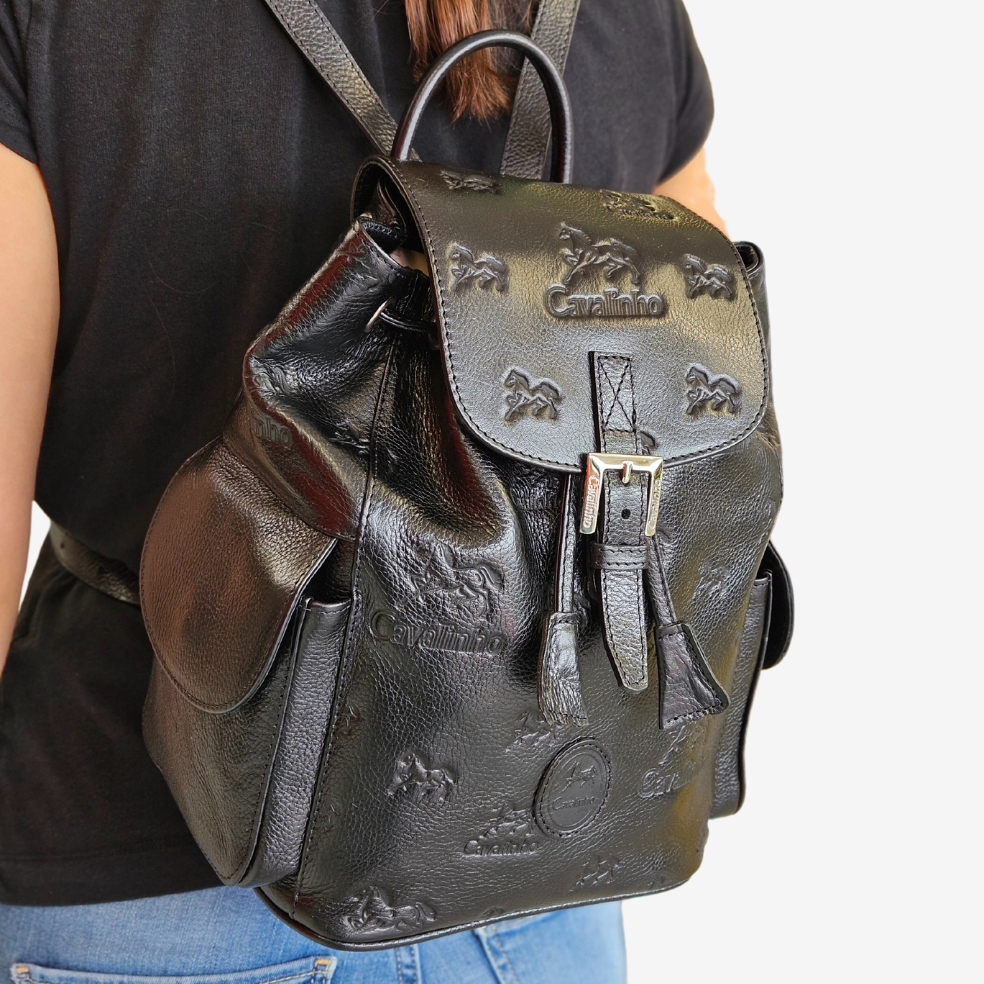 Cavalinho Cavalo Lusitano Leather Backpack SKU 18090545.01 #color_black