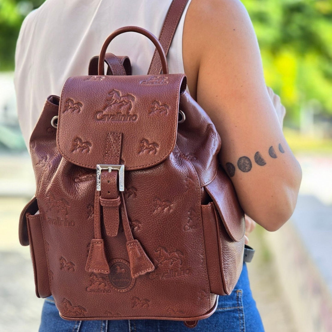 Cavalinho Cavalo Lusitano Leather Backpack SKU 18090545.13 #color_saddlebrown