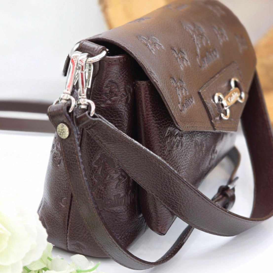 Cavalinho Cavalo Lusitano 3 in 1: Leather Clutch, Handbag or Crossbody Bag SKU 18090546.02 #color_brown