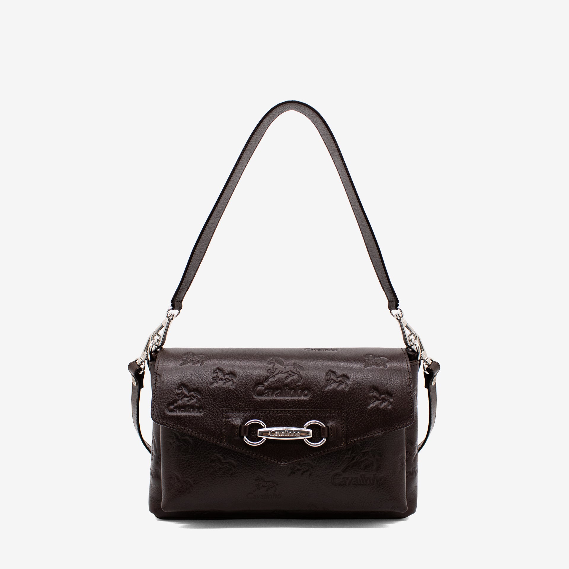 Cavalinho Cavalo Lusitano 3 in 1: Leather Clutch, Handbag or Crossbody Bag SKU 18090546.02 #color_brown