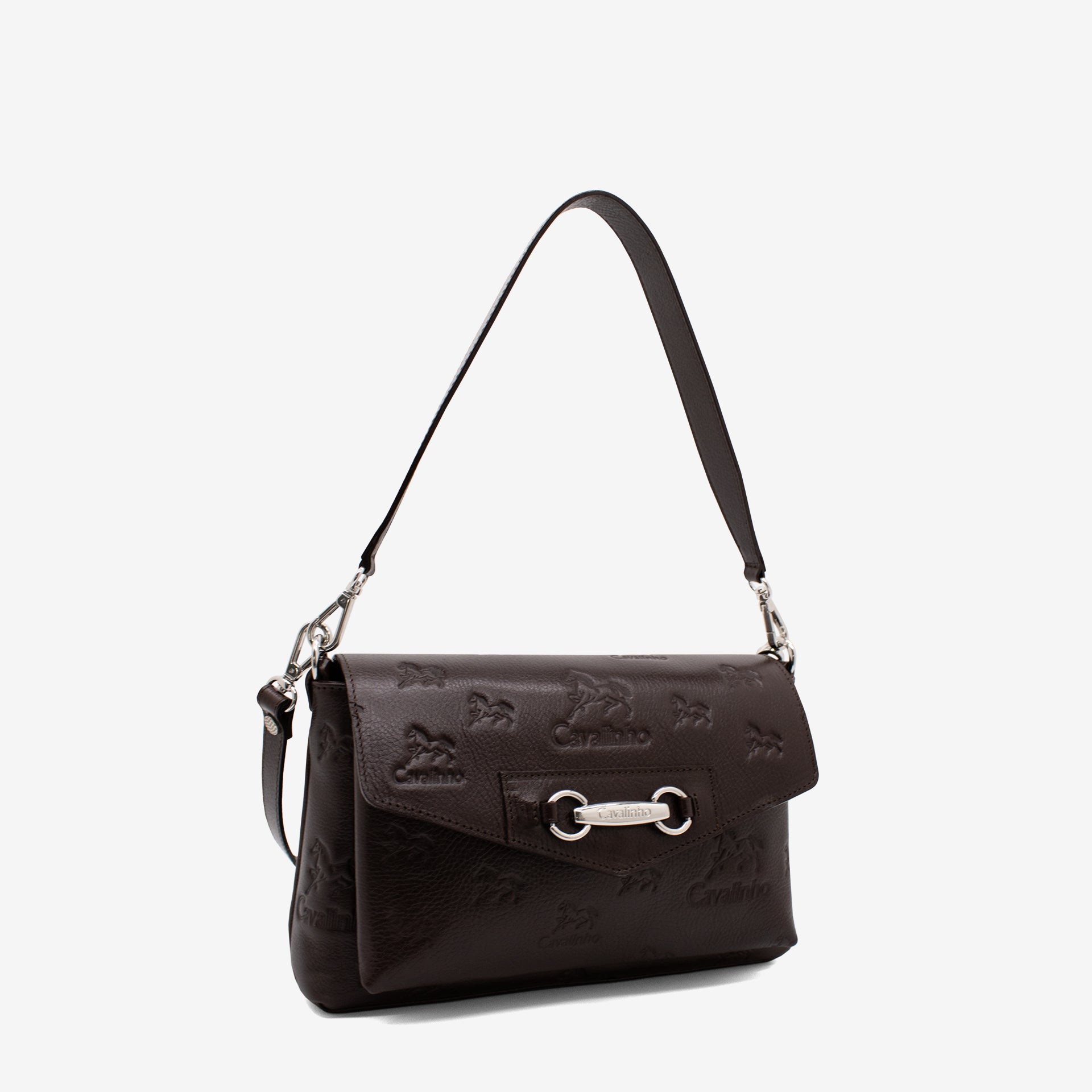 Cavalinho Cavalo Lusitano 3 in 1: Leather Clutch, Handbag or Crossbody Bag SKU 18090546.02 #color_brown