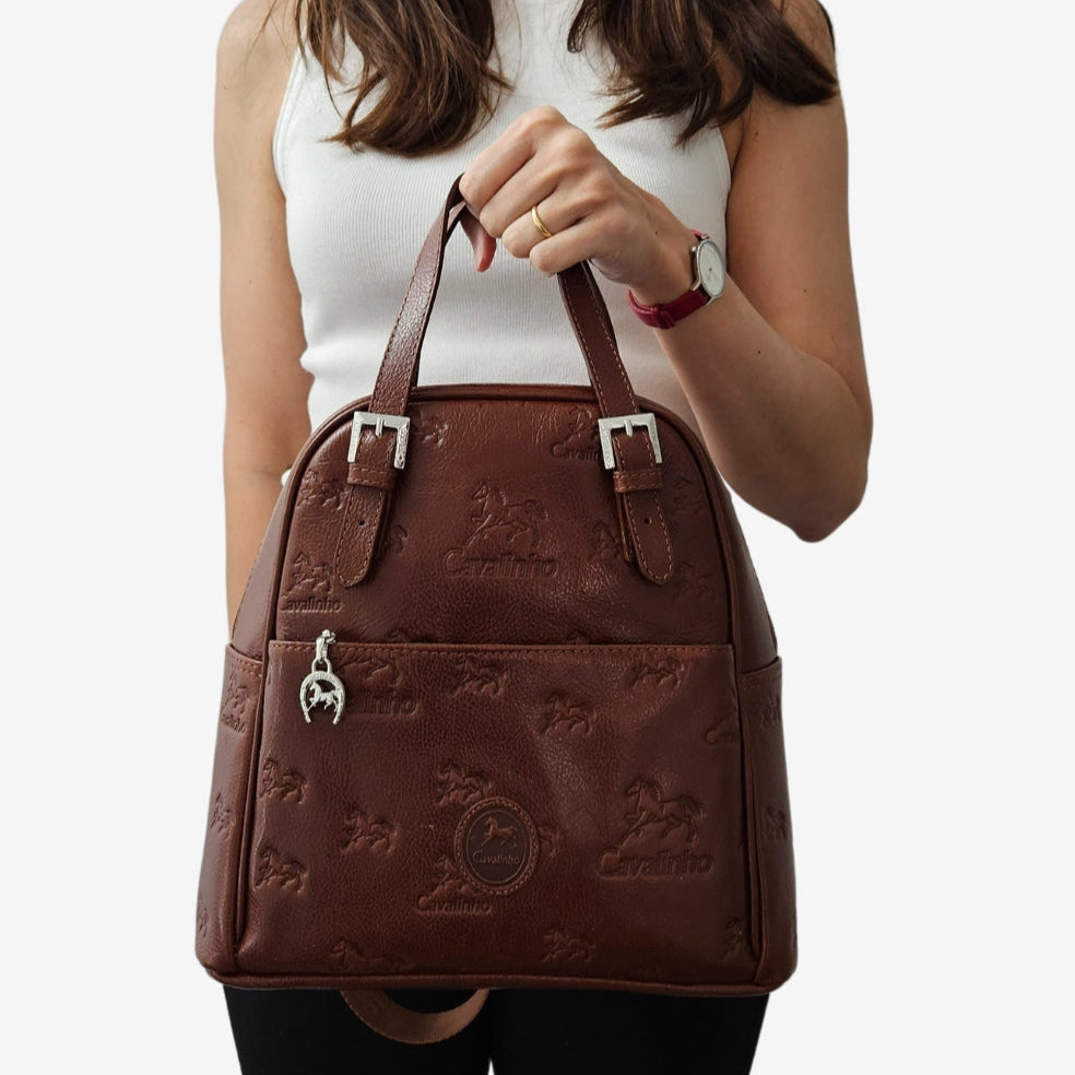 Cavalinho Cavalo Lusitano Leather Backpack SKU 18090548.13 #color_saddlebrown