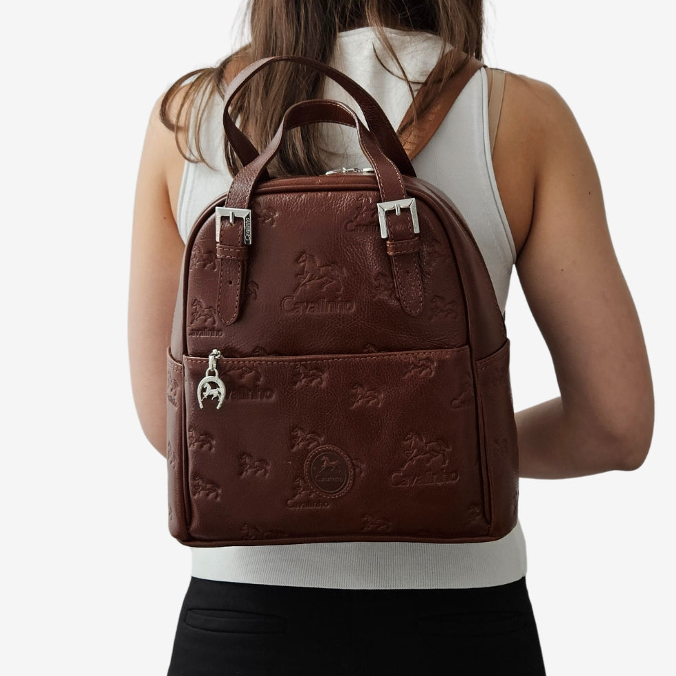 Cavalinho Cavalo Lusitano Leather Backpack SKU 18090548.13 #color_saddlebrown