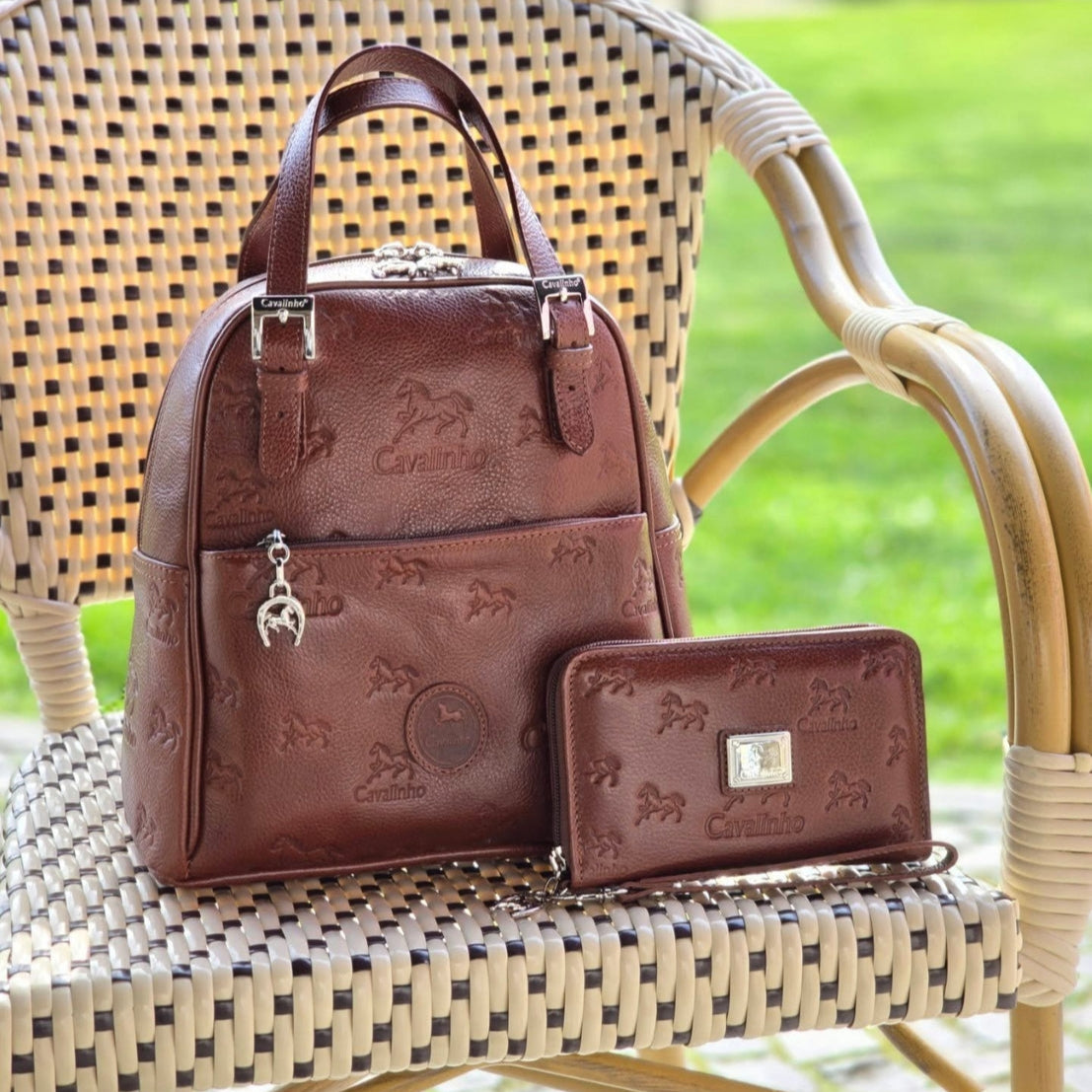 Cavalinho Cavalo Lusitano Leather Backpack SKU 18090548.13 #color_saddlebrown