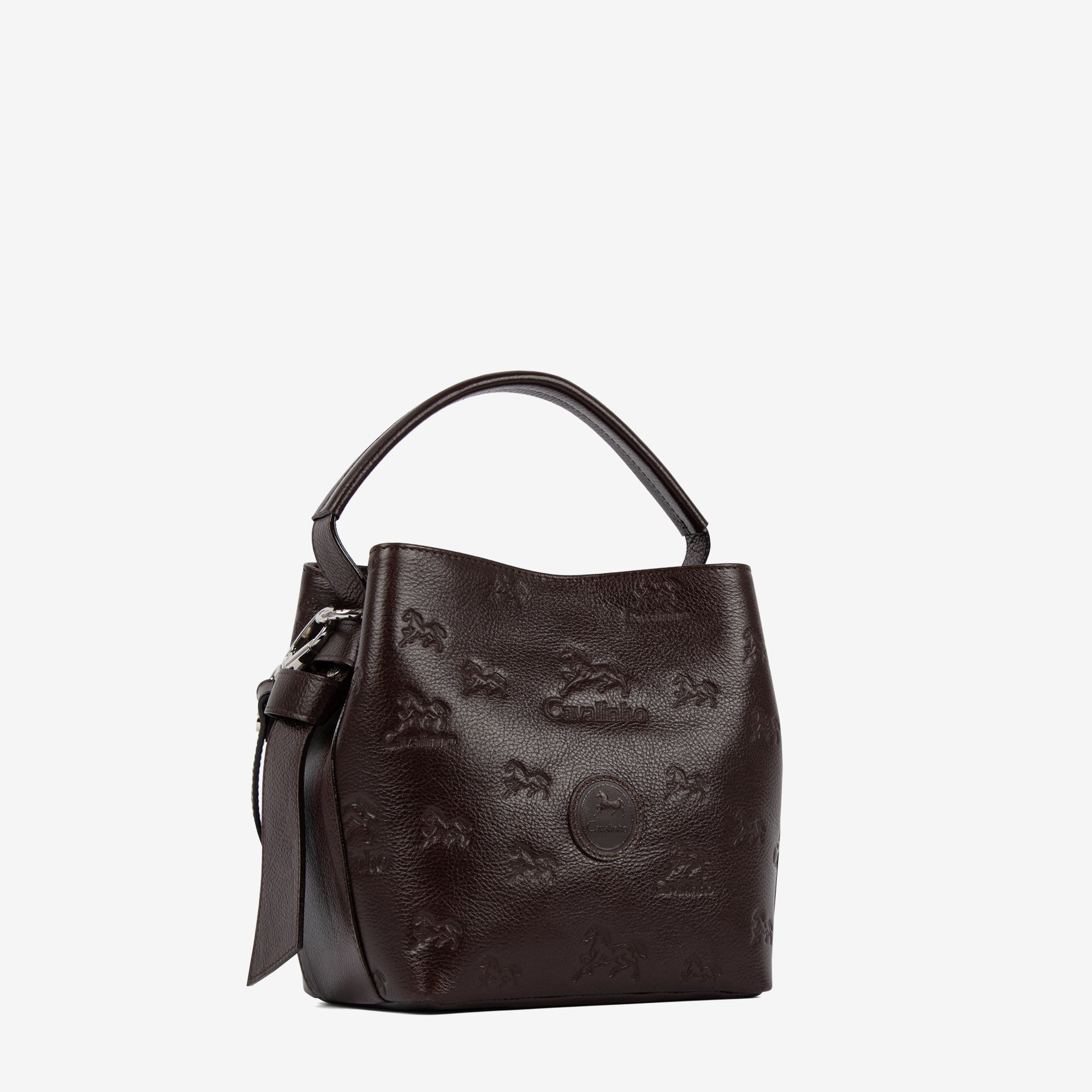Cavalinho Cavalo Lusitano Brown Leather Bucket Bag SKU 18090591.02 #color_brown