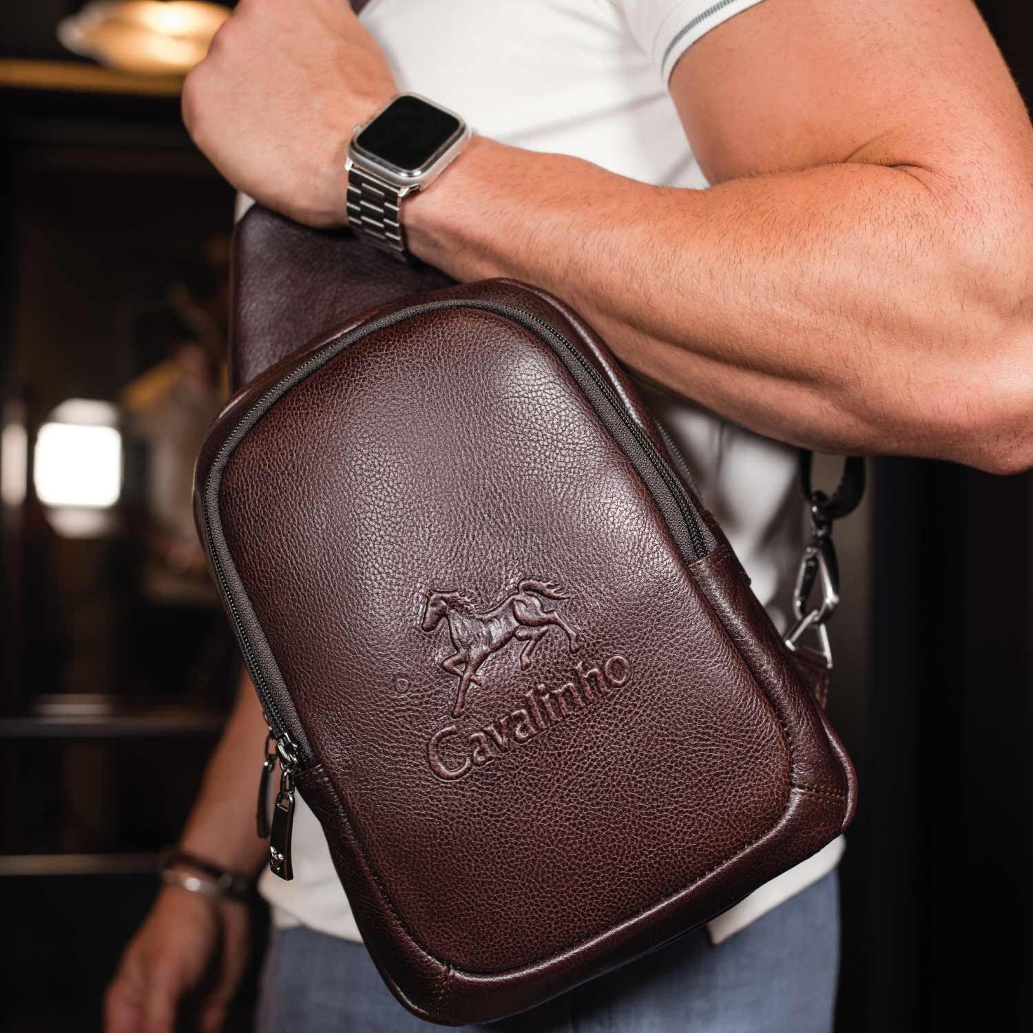 Cavalinho The Sailor Leather Sling Bag SKU 18150416.02 #color_brown