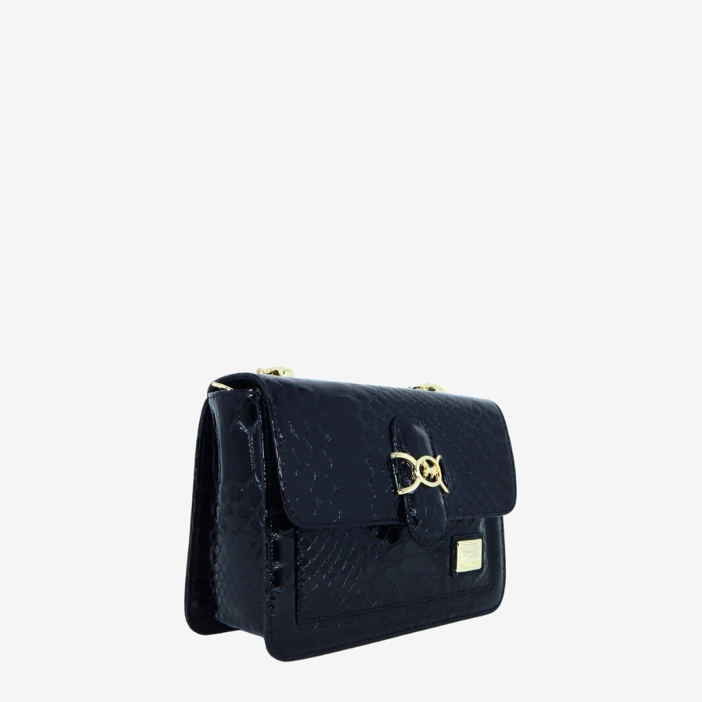 Cavalinho Gallop Black Patent Leather Shoulder Bag SKU 18170471.01 #color_black