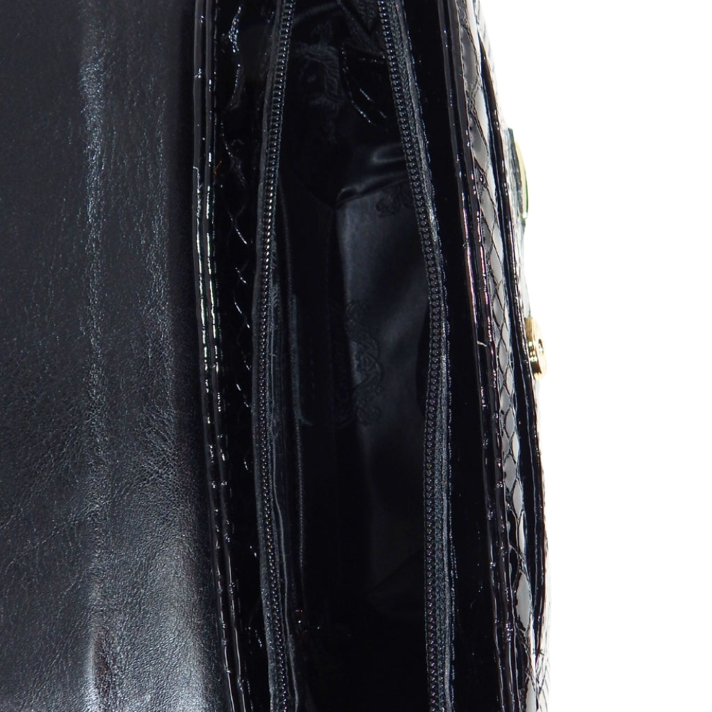 Cavalinho Gallop Black Patent Leather Shoulder Bag SKU 18170471.01 #color_black