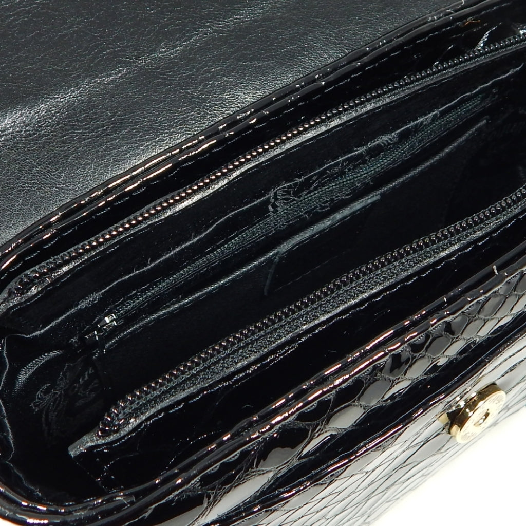 Cavalinho Gallop Black Patent Leather Shoulder Bag SKU 18170471.01 #color_black, navy