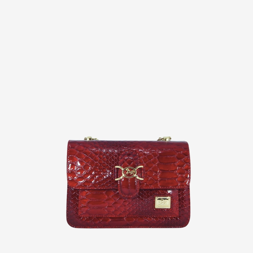 Cavalinho Gallop Red Patent Leather Shoulder Bag SKU 18170471.04 #color_red