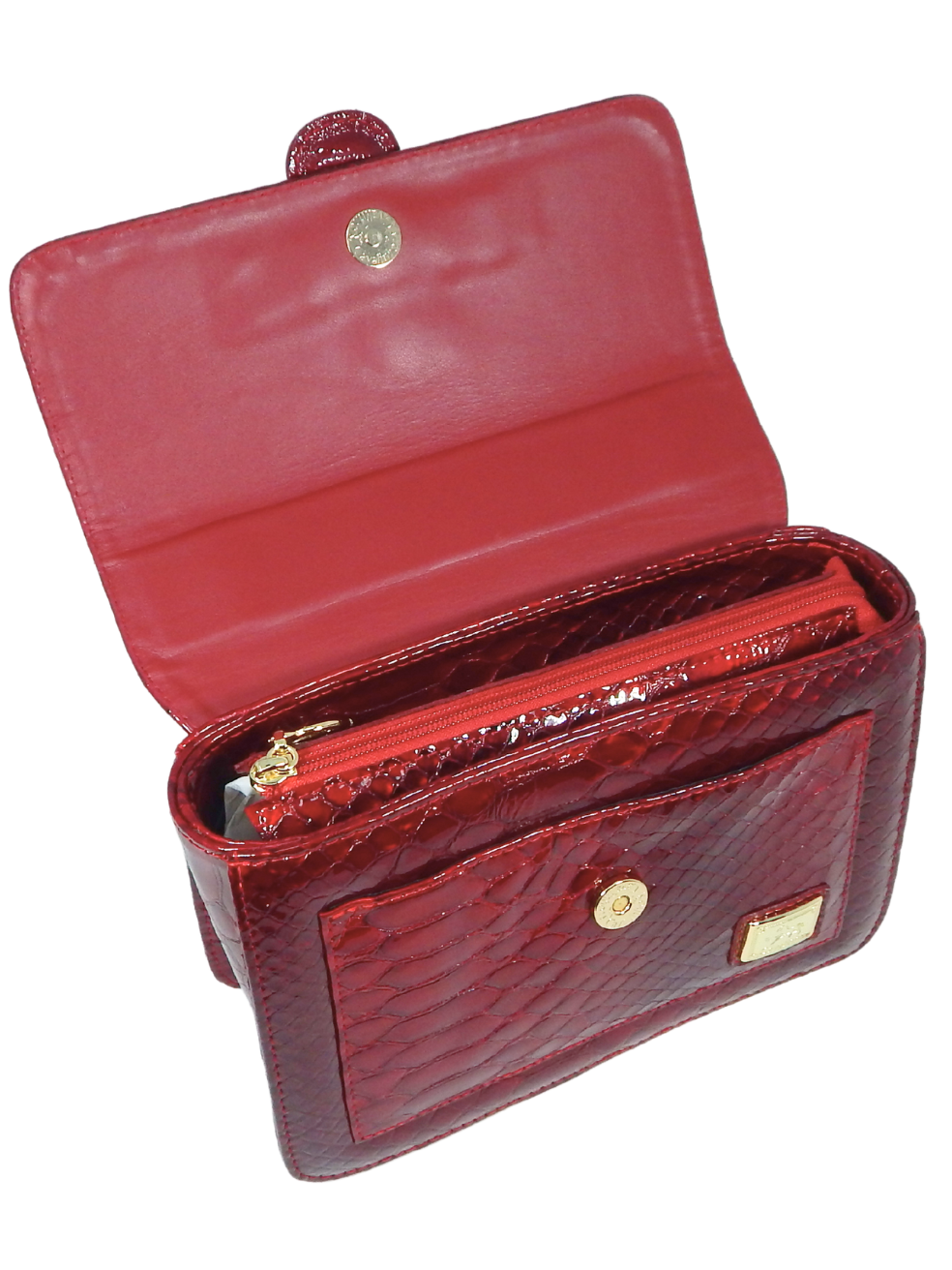 Cavalinho Gallop Patent Leather Shoulder Bag SKU 18170471.04 #color_red