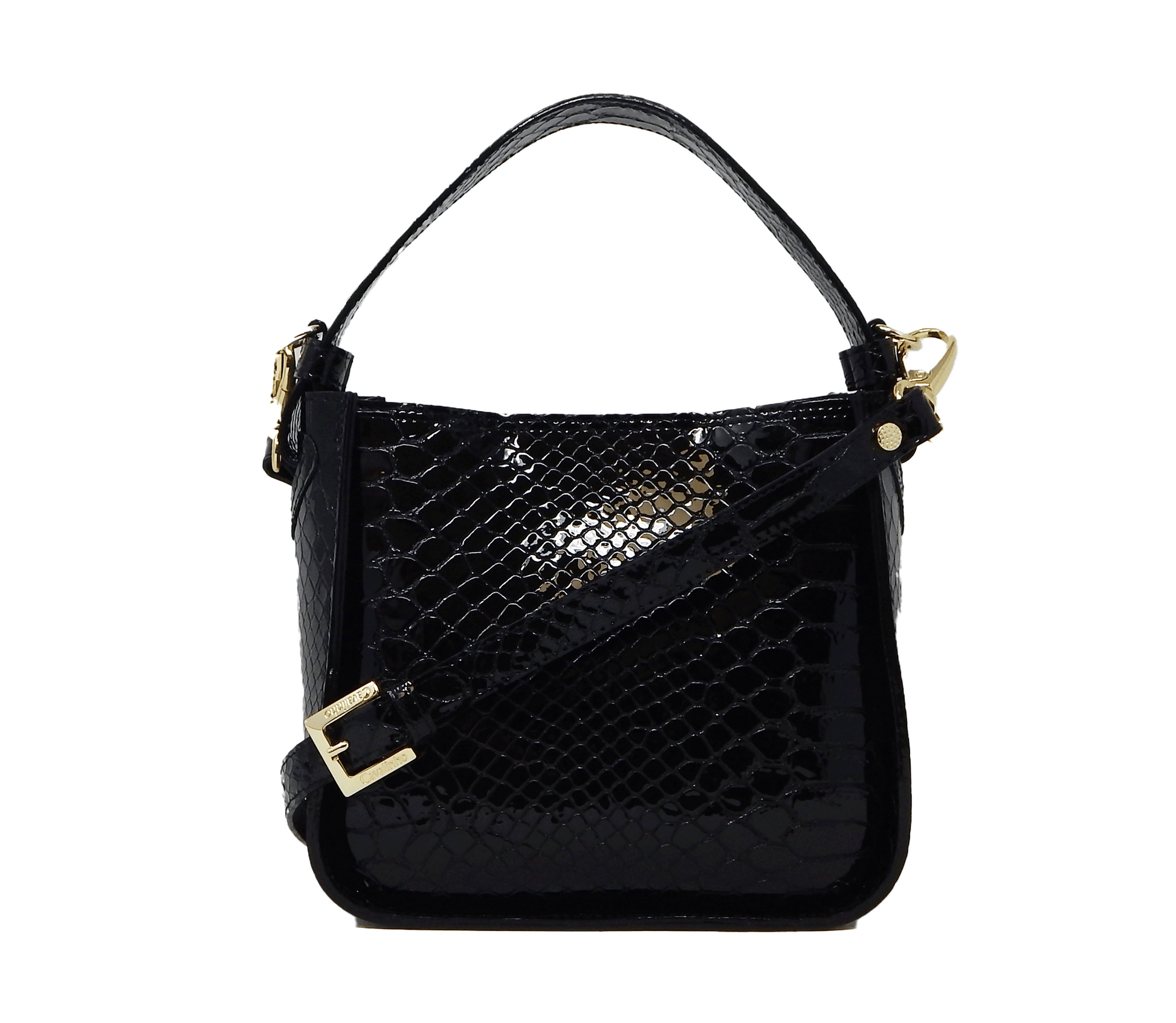 #color_ Black | Cavalinho Gallop Patent Leather Handbag - Black - 18170475.01_3