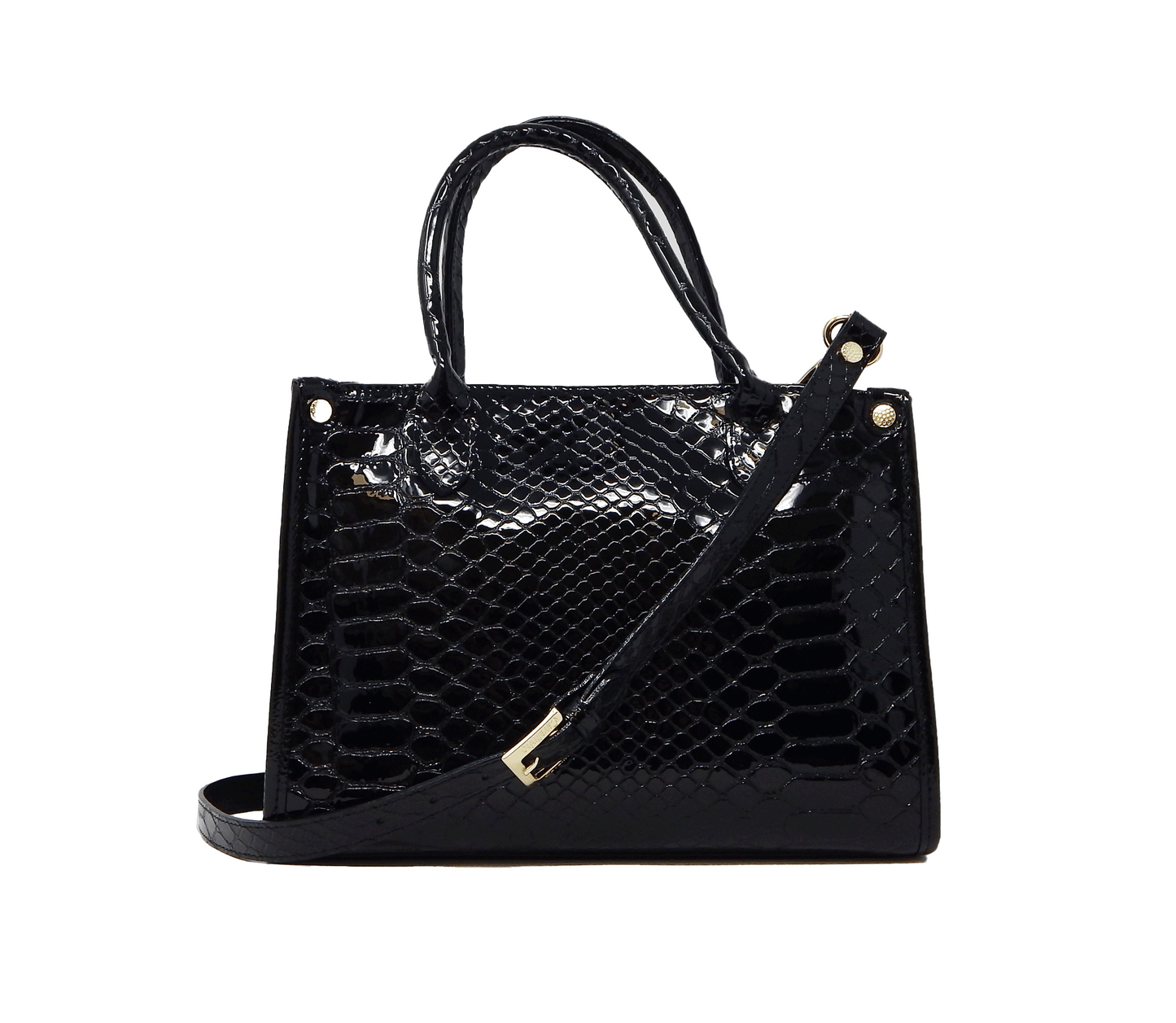 #color_ Black | Cavalinho Gallop Patent Leather Handbag - Black - 18170480.01_3