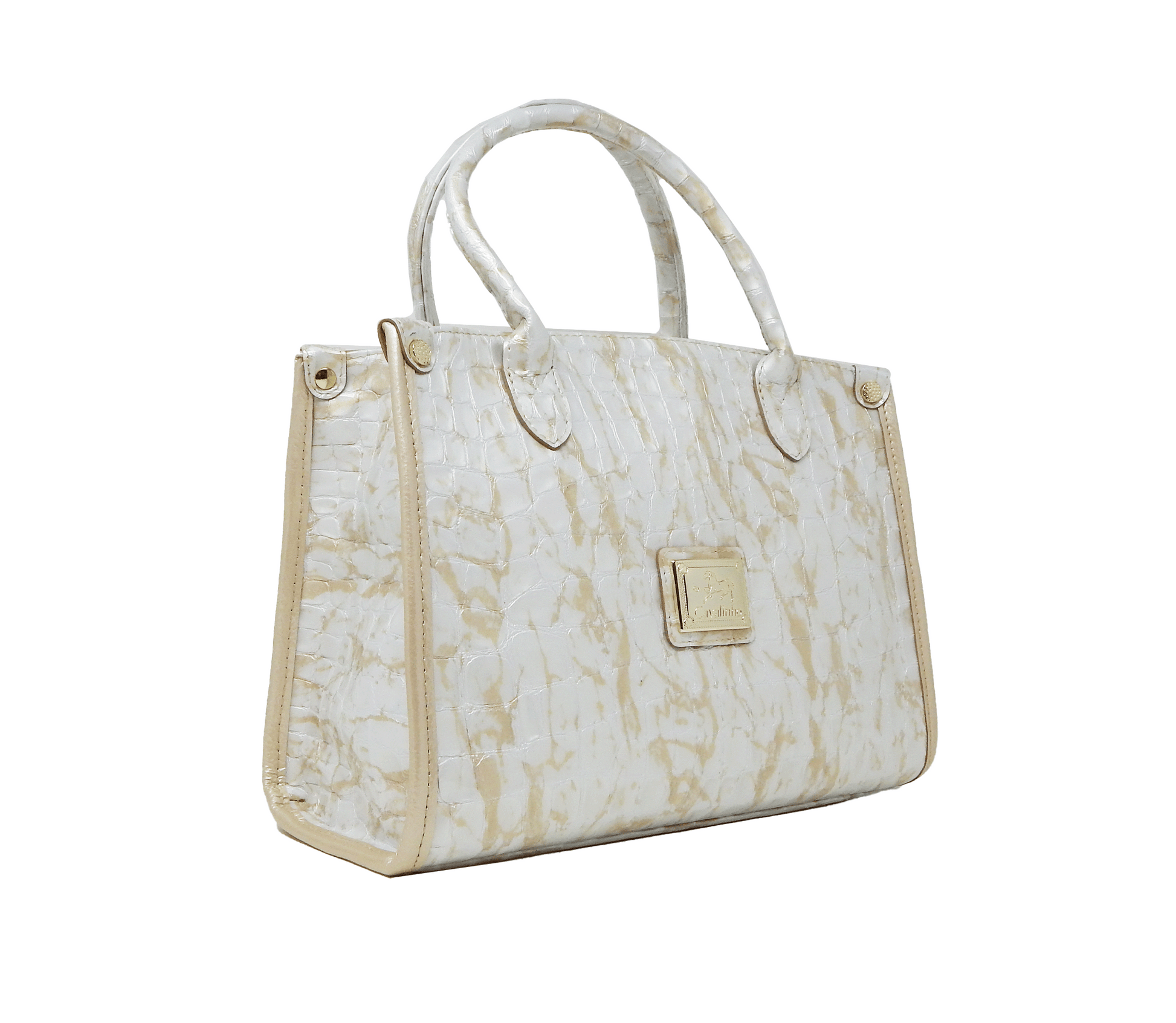 #color_ Beige White | Cavalinho Gallop Patent Leather Handbag - Beige White - 18170480.31_2