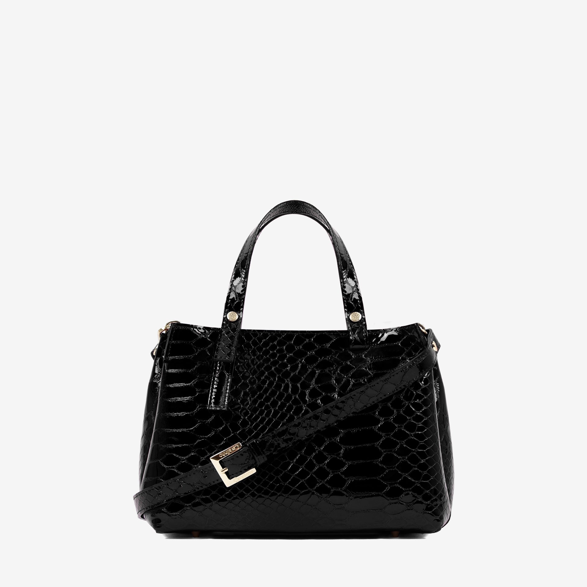 Cavalinho Gallop Black Patent Leather Handbag SKU 18170490.01 #color_black