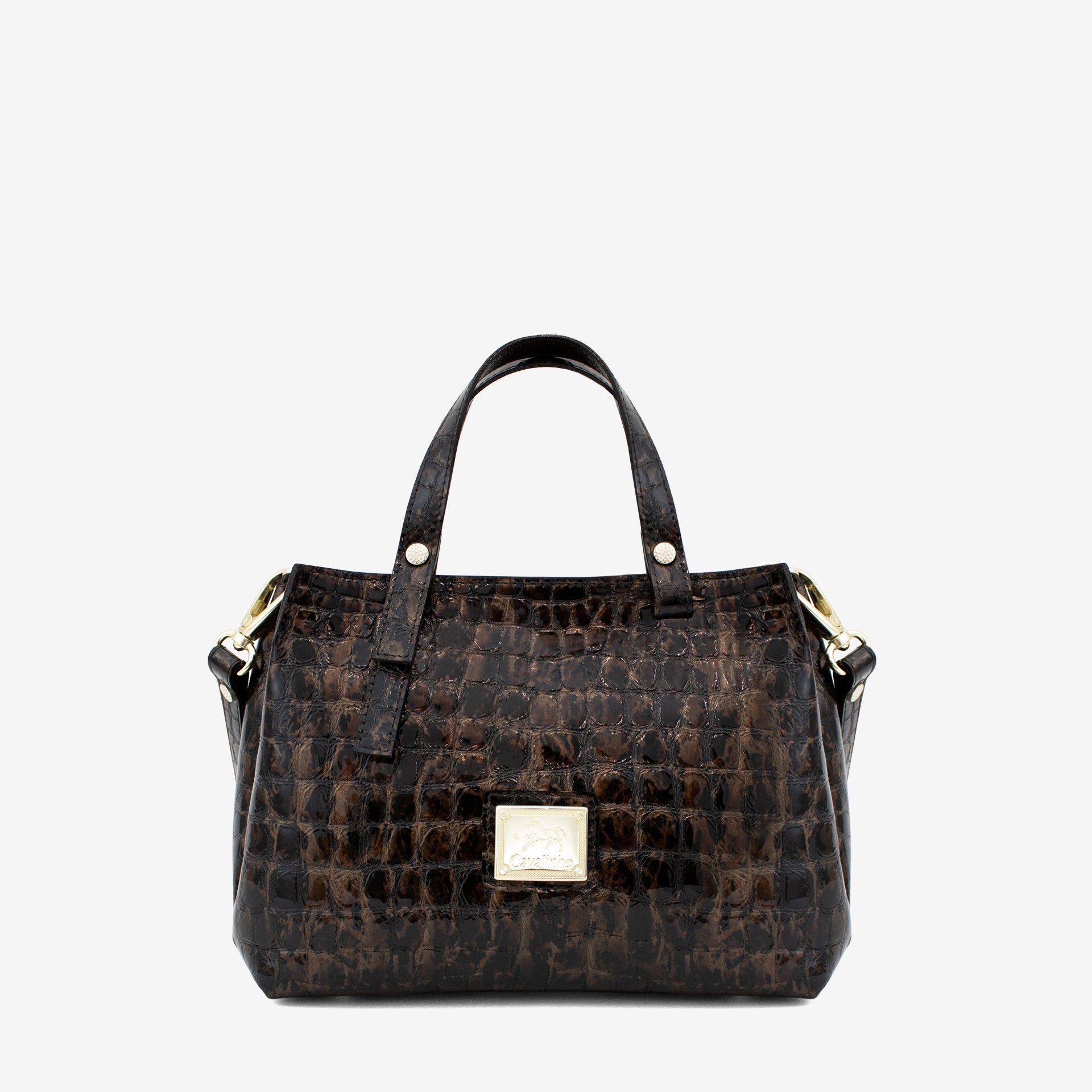 Cavalinho Gallop Patent Leather Handbag SKU 18170490.19 #color_Black / Brown