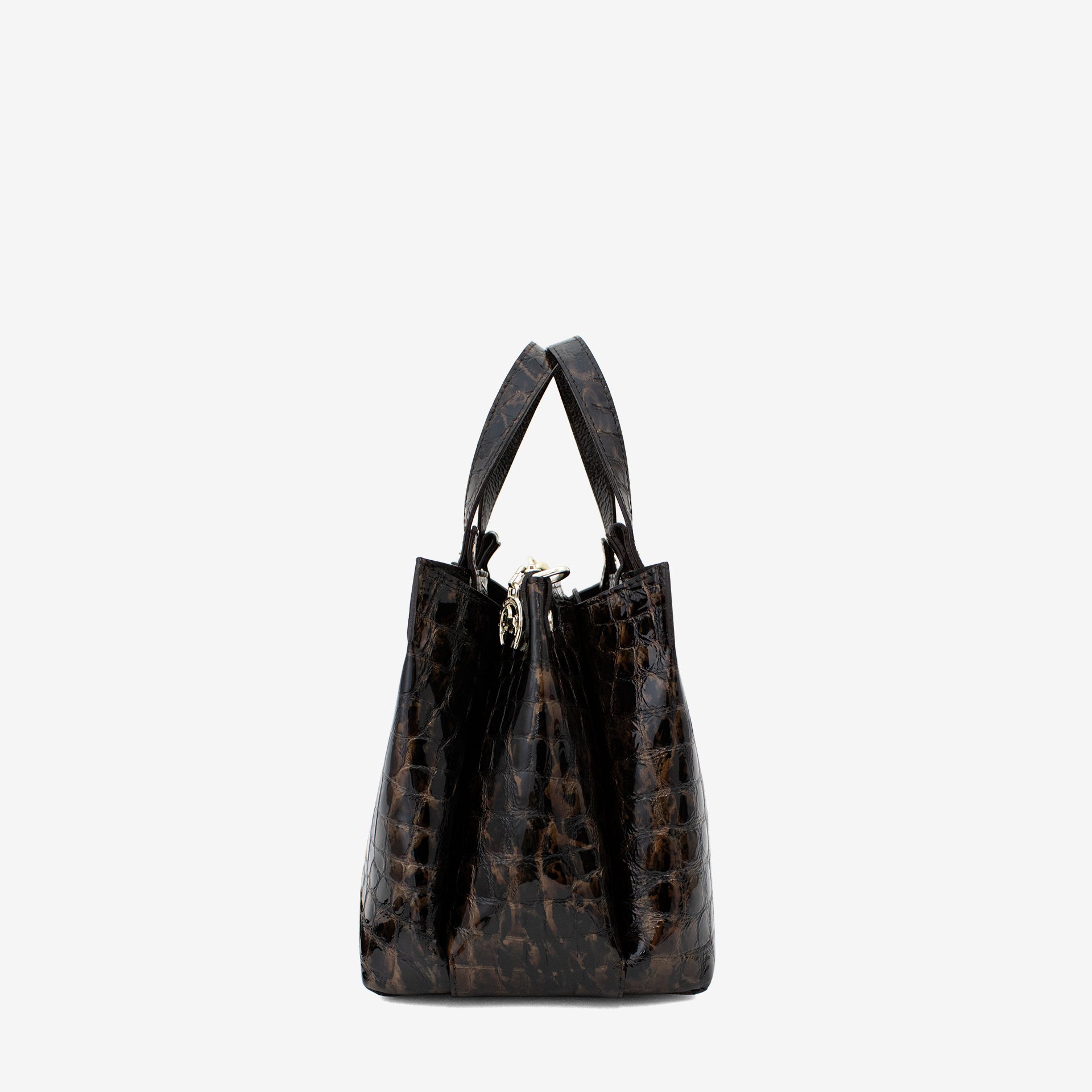 Cavalinho Gallop Patent Leather Handbag SKU 18170490.19 #color_Black / Brown