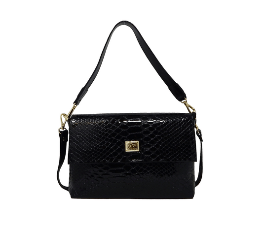 #color_ Black | Cavalinho Gallop 3 in 1: Patent Leather Clutch, Handbag or Crossbody Bag - Black - 18170509.01_1