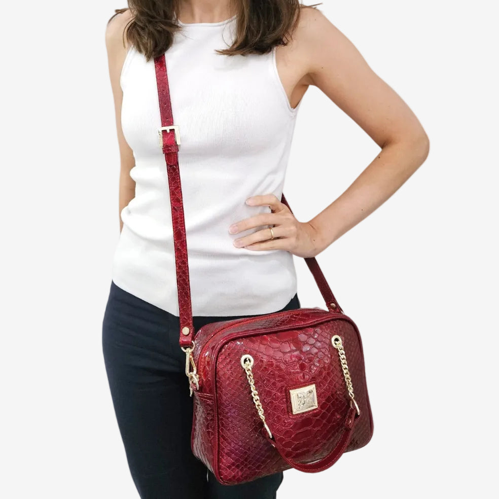 Cavalinho Gallop Red Patent Leather Handbag Crossbody Bag SKU 18170512.04 #color_red
