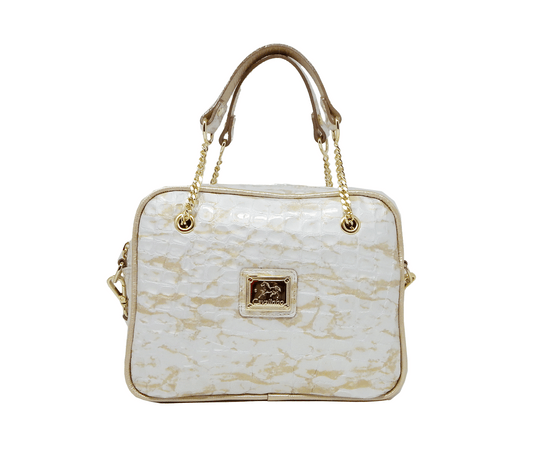 #color_ Beige White | Cavalinho Gallop Patent Leather Handbag - Beige White - 18170512.31_1
