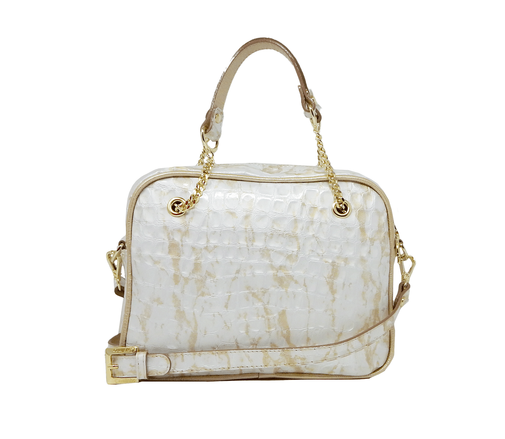 #color_ Beige White | Cavalinho Gallop Patent Leather Handbag - Beige White - 18170512.31_3