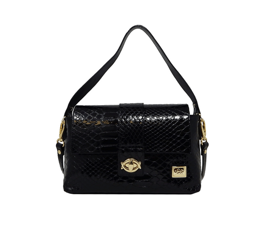 #color_ Black | Cavalinho Gallop Patent Leather Handbag - Black - 18170514.01_1