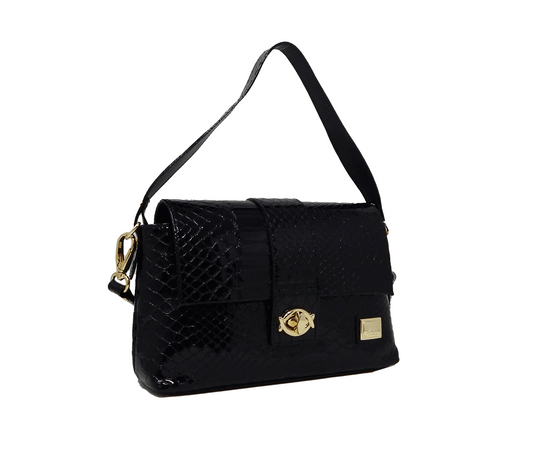 #color_ Black | Cavalinho Gallop Patent Leather Handbag - Black - 18170514.01_2