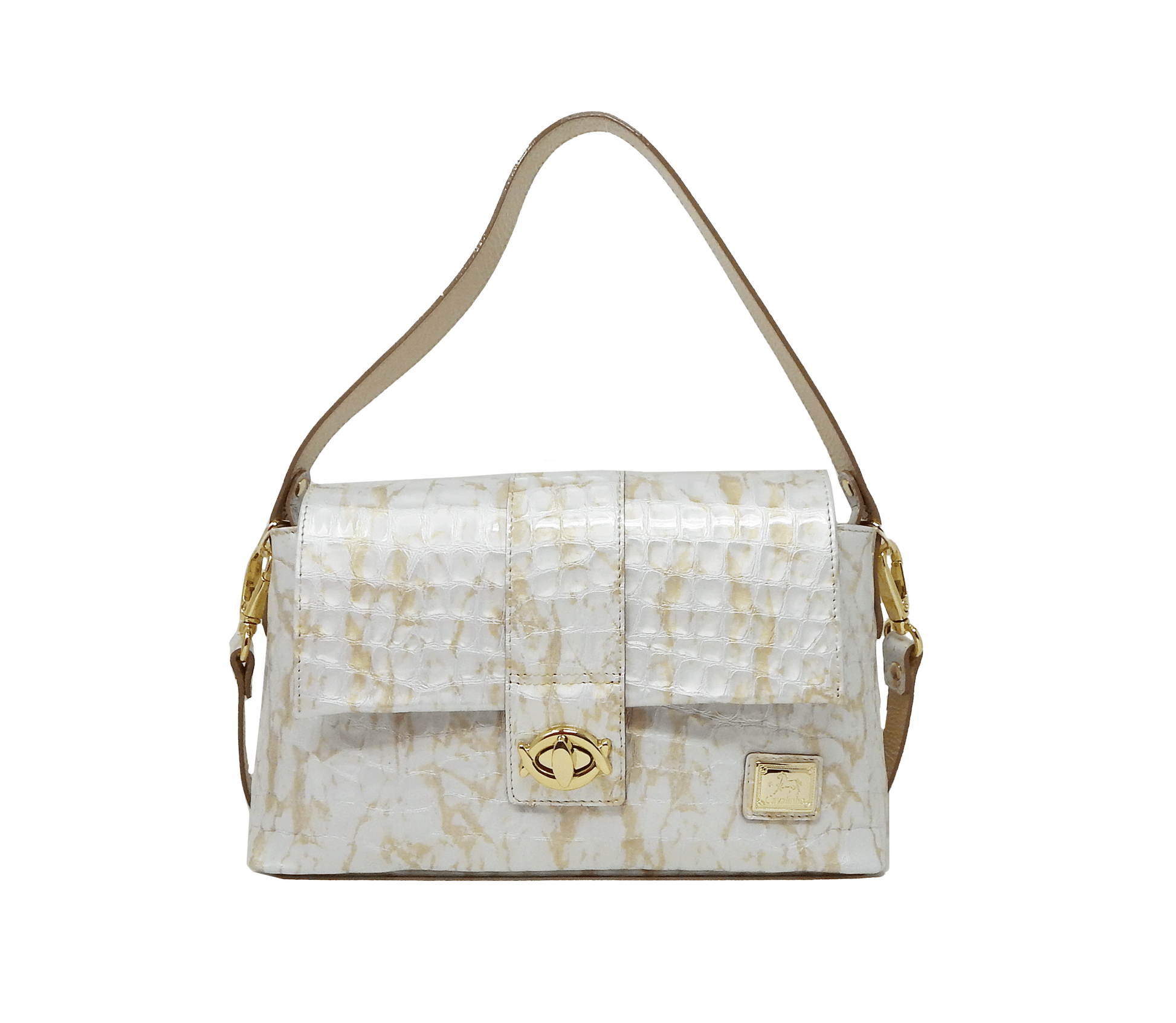 #color_ Beige White | Cavalinho Gallop Patent Leather Handbag - Beige White - 18170514.31_1