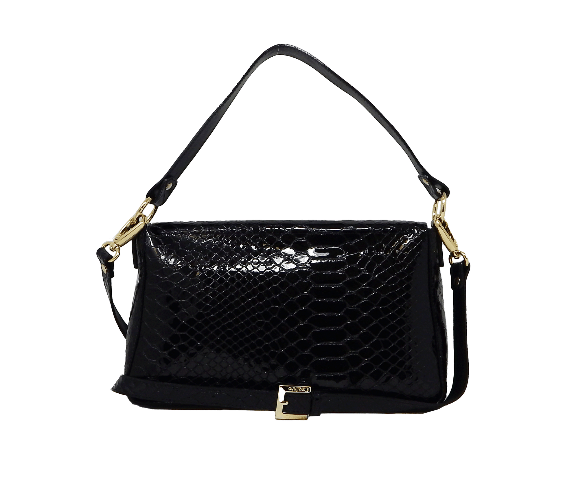 #color_ Black | Cavalinho Gallop Patent Leather Handbag - Black - 18170515.01_3
