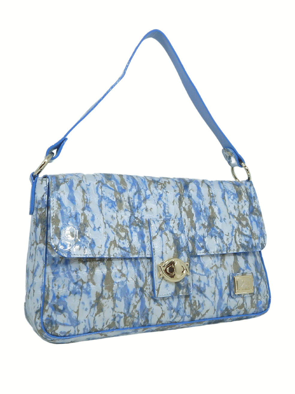 Cavalinho Gallop Patent Leather Handbag SKU 18170515.10 #color_blue / white