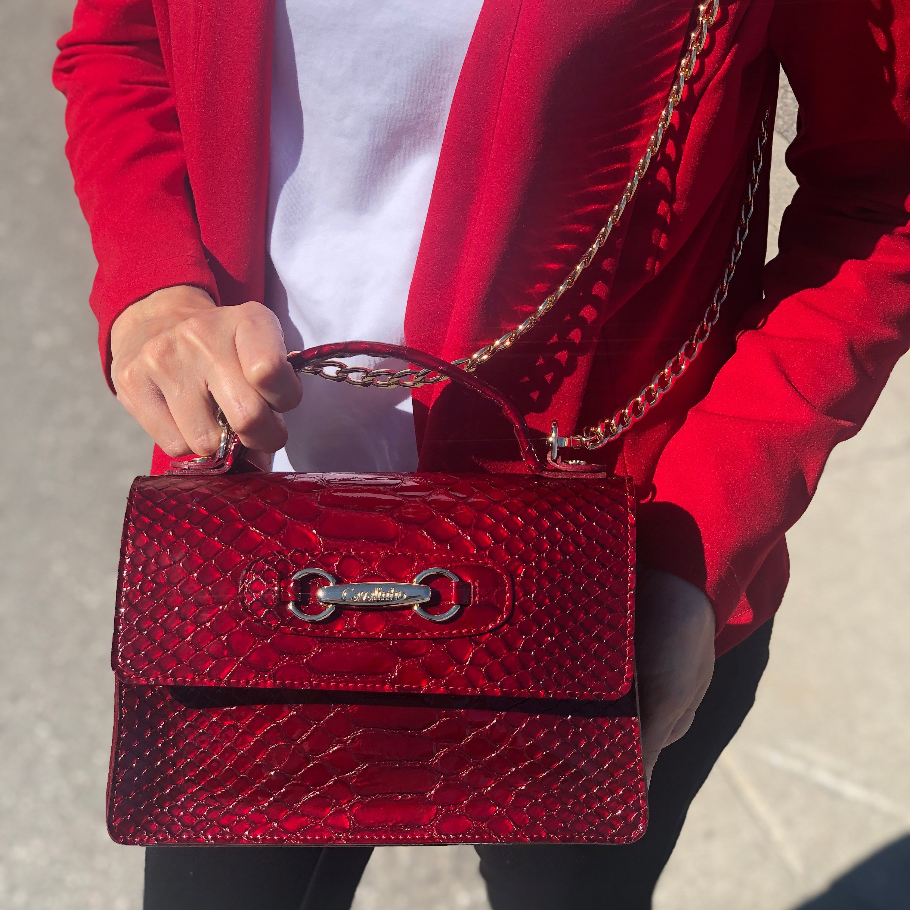 Cavalinho Gallop Patent Leather Handbag SKU 18170517.04 #color_red