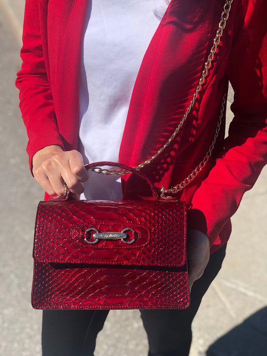 #color_ Red | Cavalinho Gallop Patent Leather Handbag - Red - 18170517.04_LifeStyle