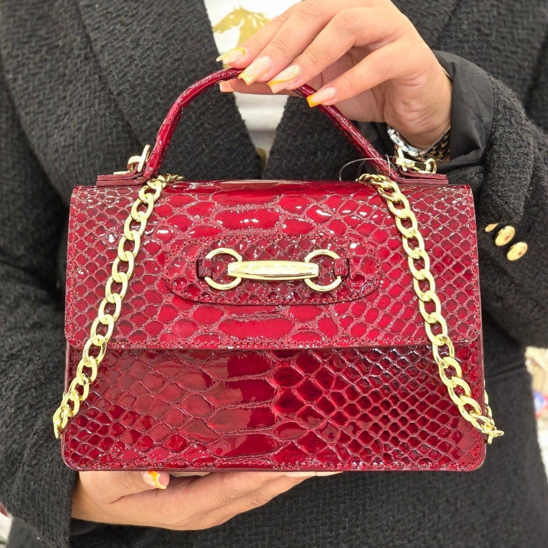 Cavalinho Gallop Patent Leather Handbag SKU 18170517.04 #color_red