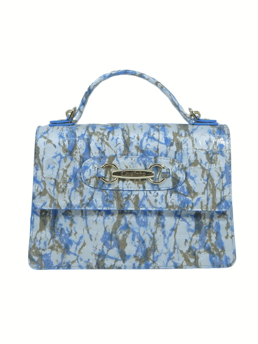 Cavalinho Gallop Patent Leather Handbag SKU 18170517.10 #color_blue / white