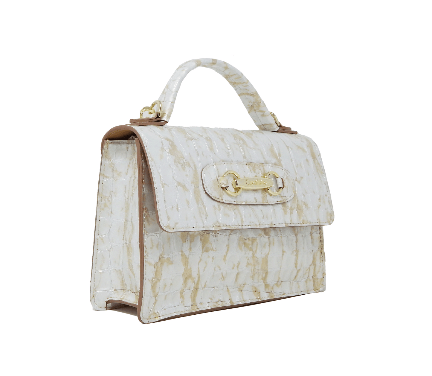 #color_ Beige White | Cavalinho Gallop Patent Leather Handbag - Beige White - 18170517.31_2