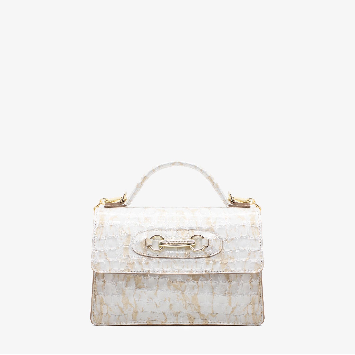 Cavalinho Gallop Patent Leather Handbag SKU 18170517.31 #color_beige / white